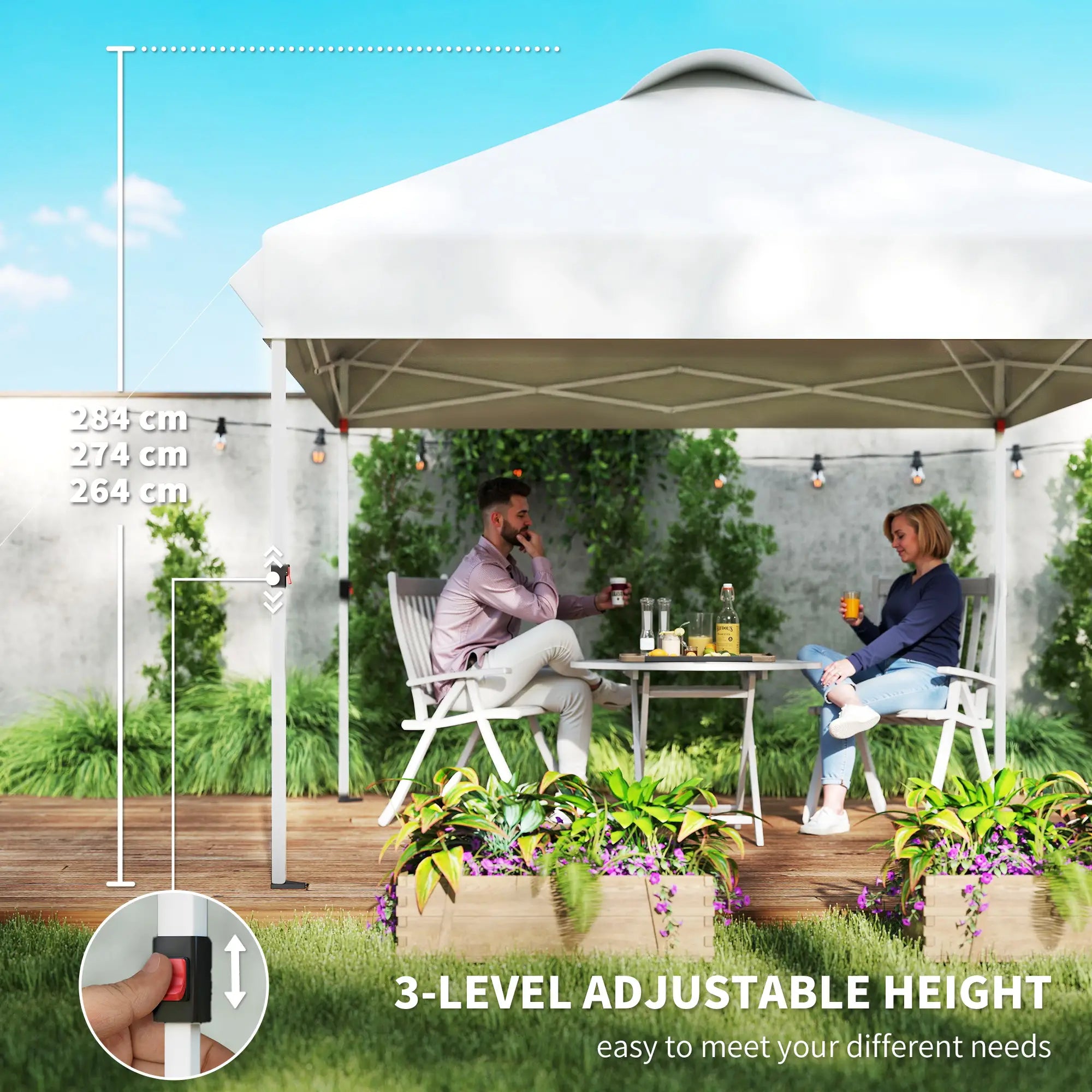 10' x 10' Pop Up Canopy Tent, Instant Sun Shelter, White Pop Up Canopies at Gallery Canada