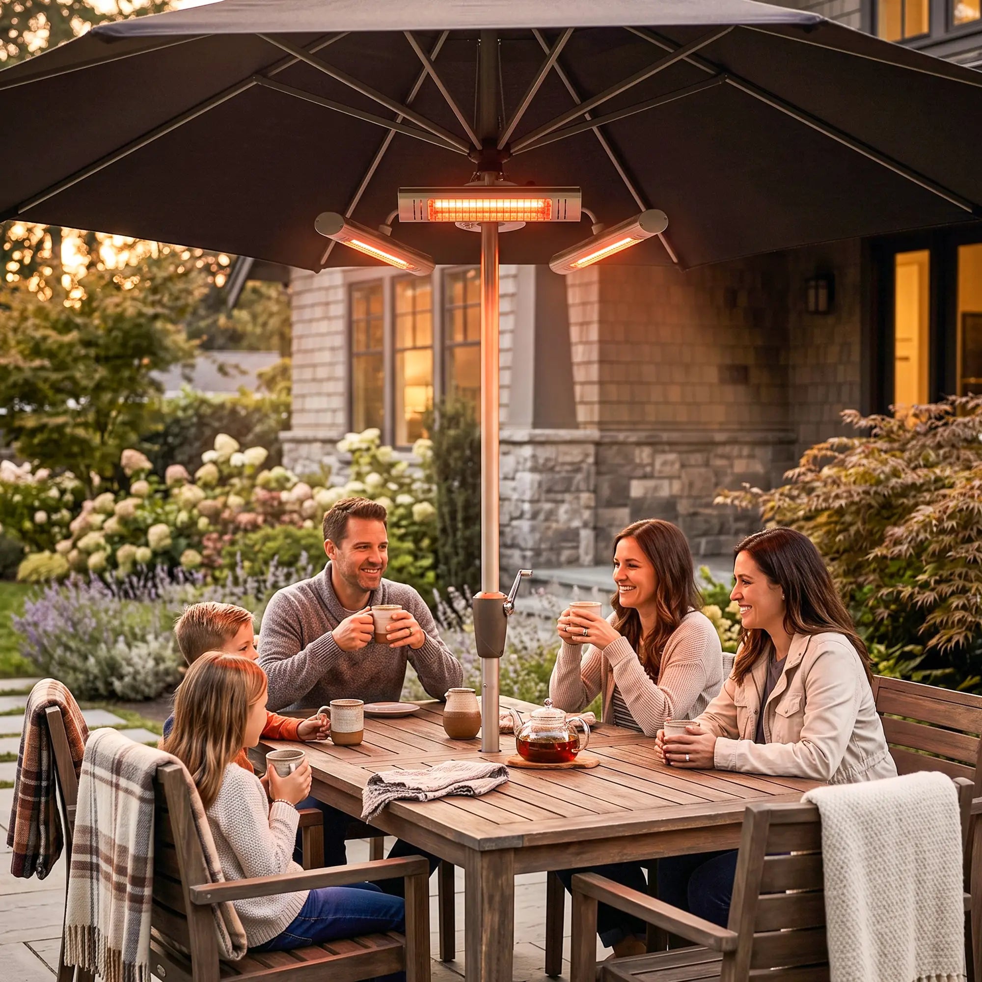 Electric Patio Heater, 3 Heating Panels, Infrared Remote, Silver Electric Tower Heaters at Gallery Canada