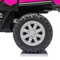 Tracteur pour enfant 12V, télécommande, double moteur, rose