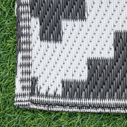 Reversible Outdoor RV Rug, 6' x 9', Patio Mat, Black & White Garden Decor at Gallery Canada