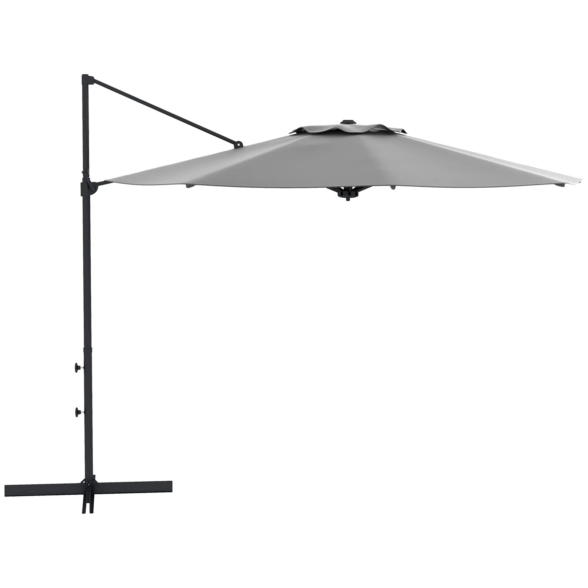 10 FT Cantilever Umbrella, Aluminum, 360° Rotation, Crank, Tilt, Grey Cantilever Umbrellas at Gallery Canada