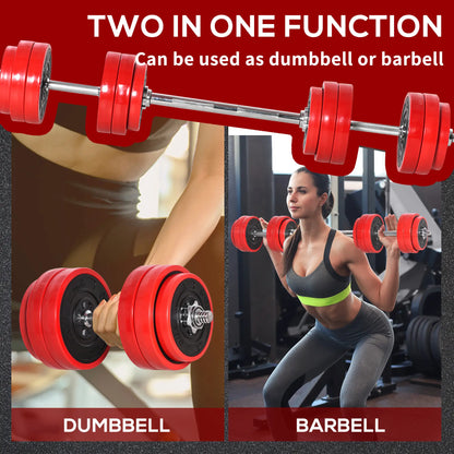 66lbs 2-In-1 Dumbbell, Barbell Adjustable Set, Strength Exercise Dumbbells & Barbells at Gallery Canada