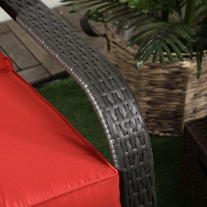 Wicker Adirondack Chair, Outdoor Rattan with Cushions, Red Patio Chairs at Gallery Canada