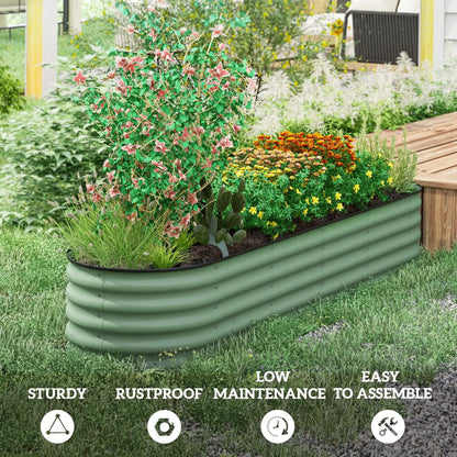 8 x 2 x 1.5 FT Galvanized Steel Raised Garden Bed, Green Galvanized Planter Boxes at Gallery Canada