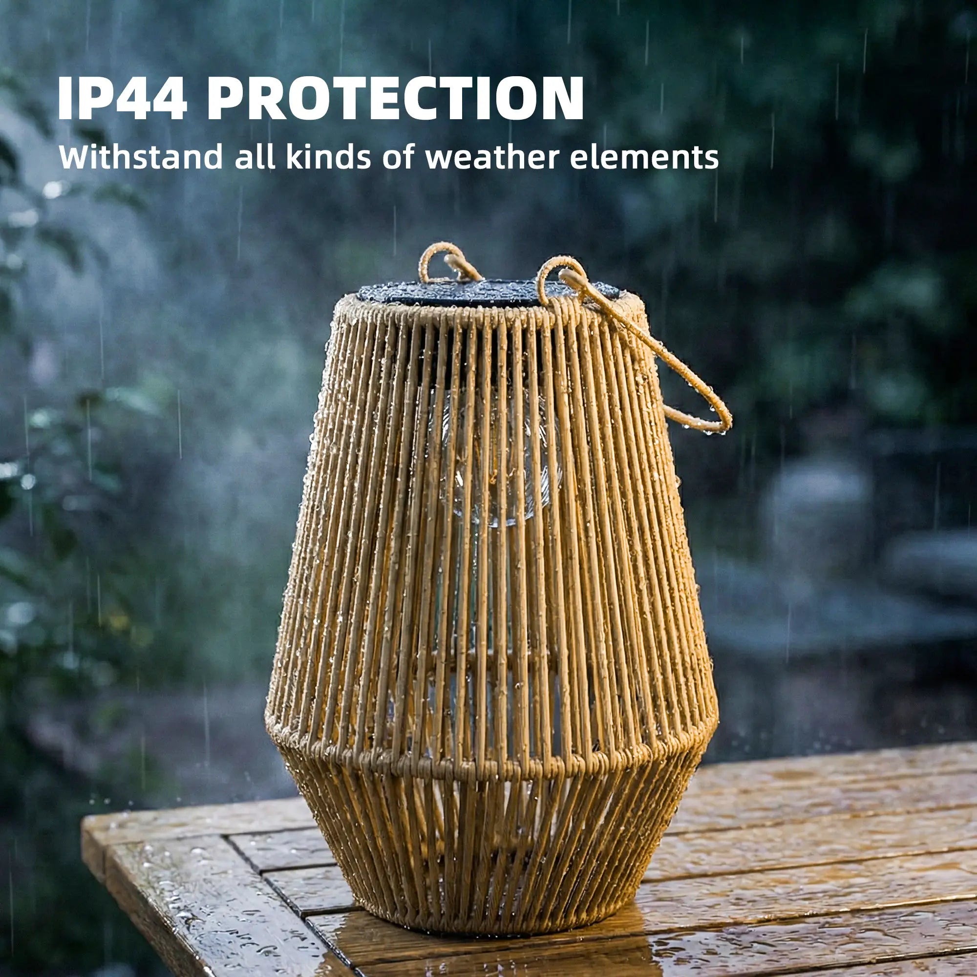 2 Pack Wicker Solar Lanterns, Outdoor Waterproof, Brown Solar Post Lamps at Gallery Canada