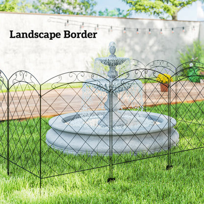 4 Pack Garden Fencing for Yard, Decorative Fence Panels as Animal Barrier and Flower Edging, Circle, Black Garden Fences at Gallery Canada