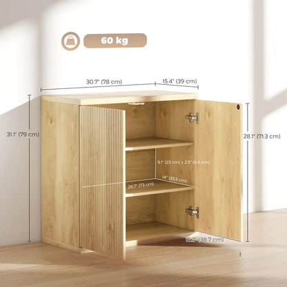 30.7" Oak Sideboard Buffet Cabinet, Modern Kitchen Storage Bar Cabinets at Gallery Canada
