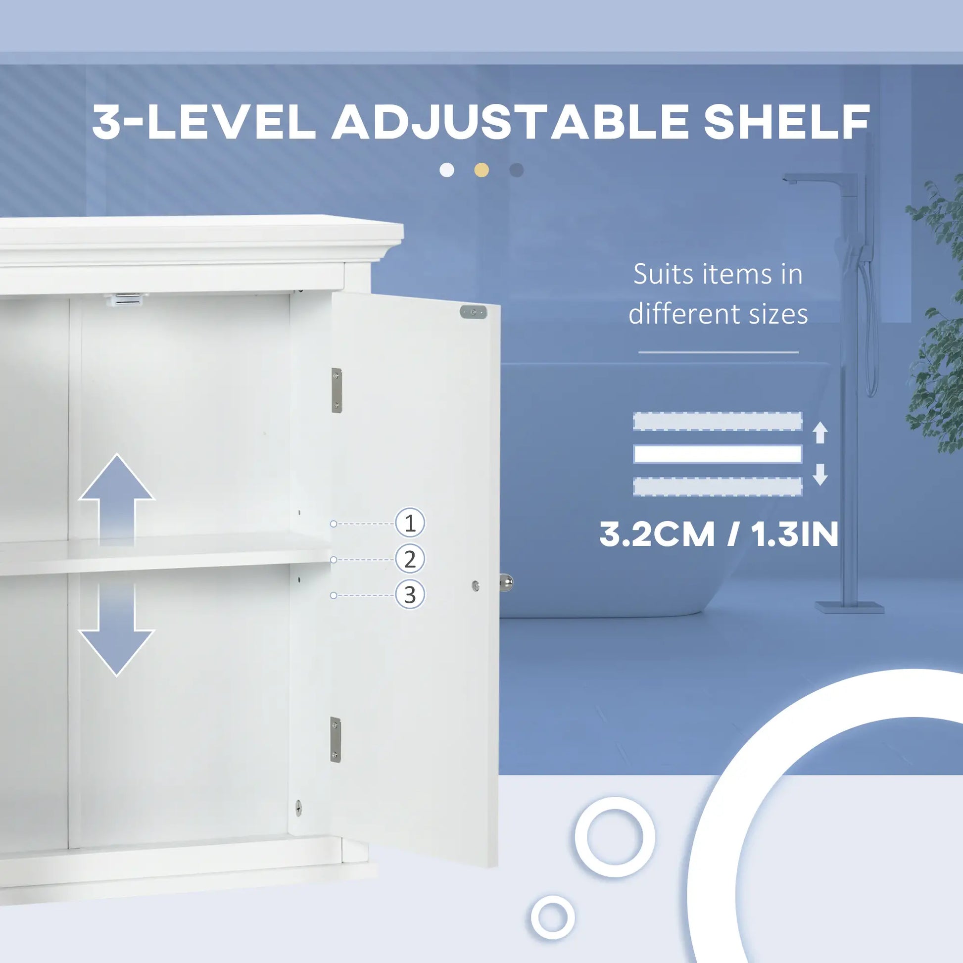 Over Toilet Storage Cabinet, Adjustable Shelf, White Wall Mounted Cabinets at Gallery Canada