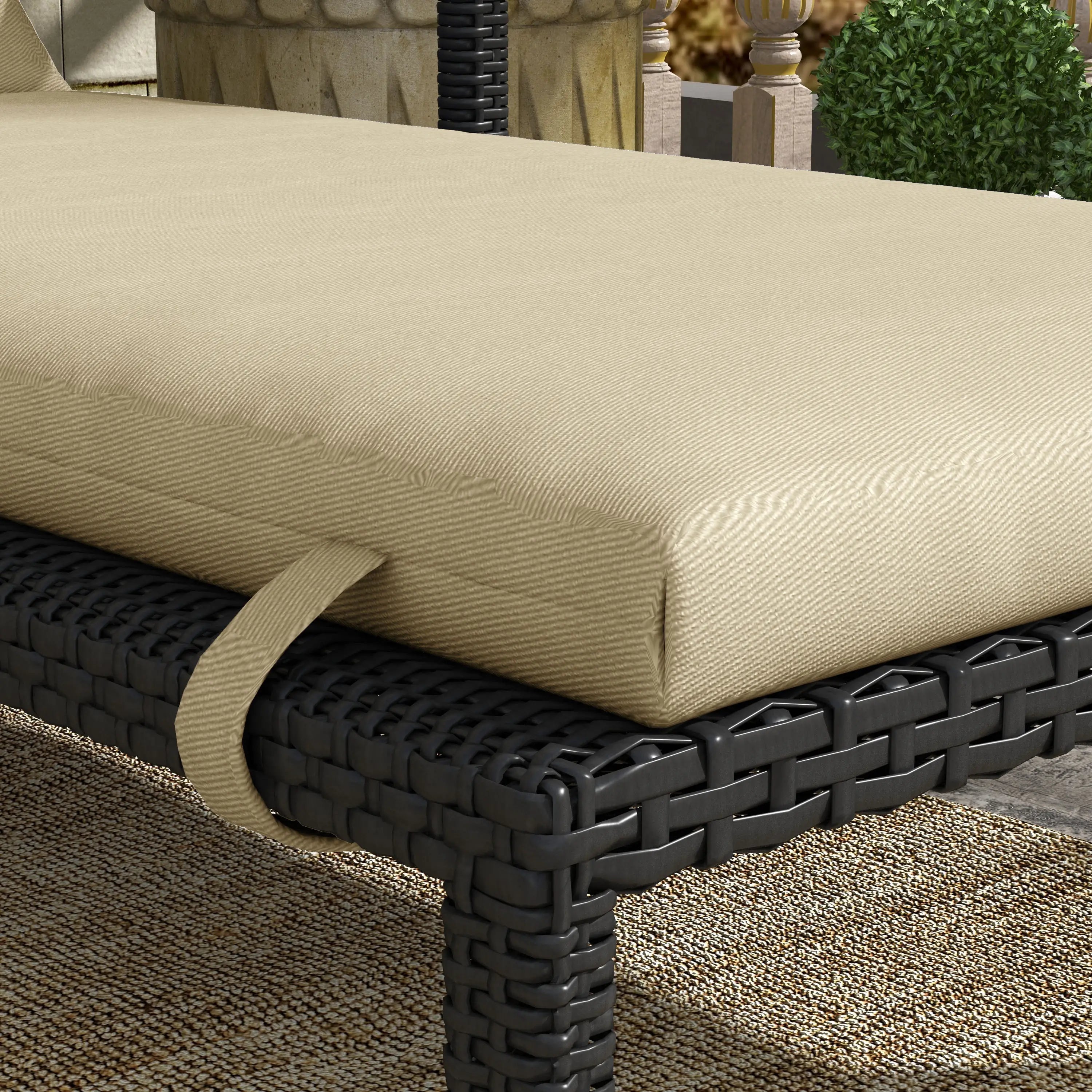 Chaise Lounge Chair Cushion, Sun Lounger Pads with Headrest, Beige Patio Chair Cushions at Gallery Canada