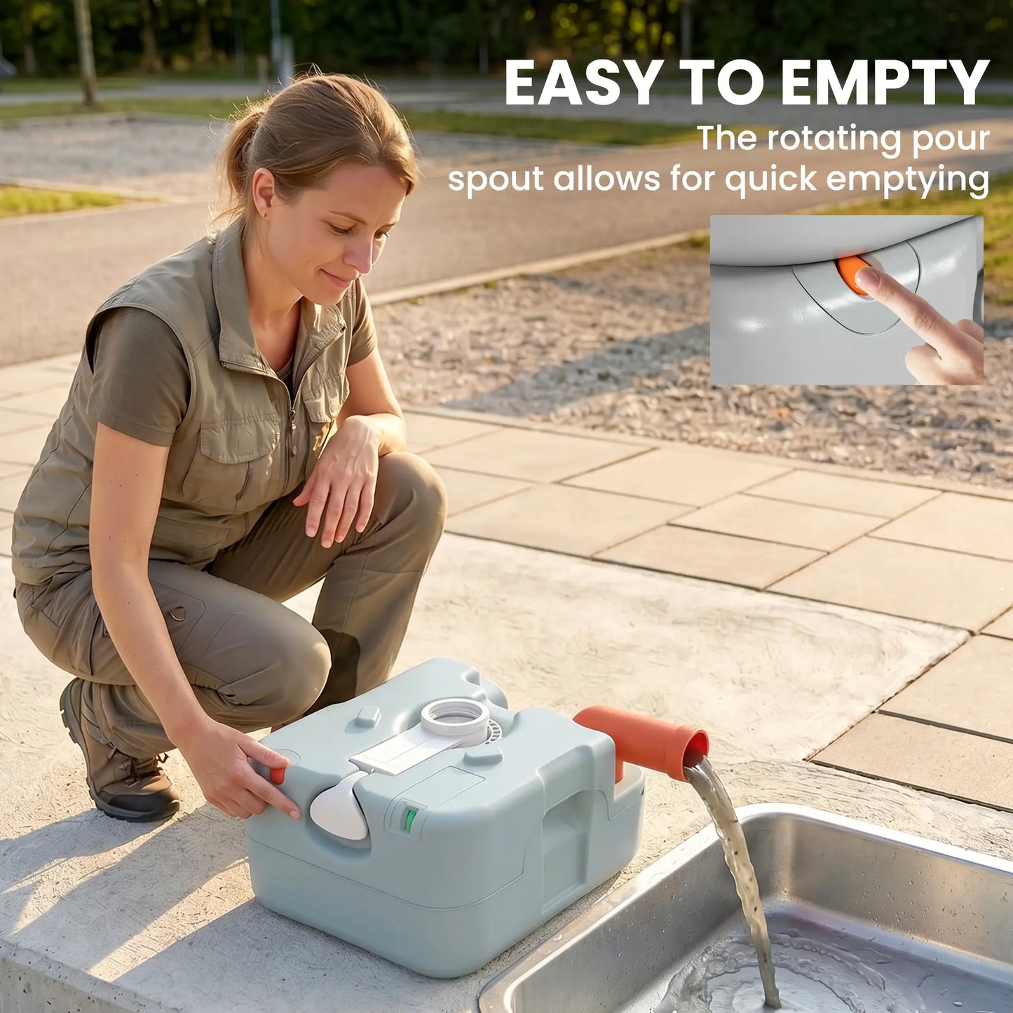 5.8 Gallon Portable Toilet With Level Indicator, Anti-Leak Pump Camping Toilets at Gallery Canada