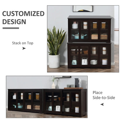 Modern Kitchen Sideboard, Stackable Storage Cabinet, Sliding Glass Door Bar Cabinets at Gallery Canada