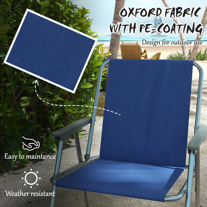 4 Pack Folding Camping Chairs, Oxford Fabric, Dark Blue Patio Chairs at Gallery Canada