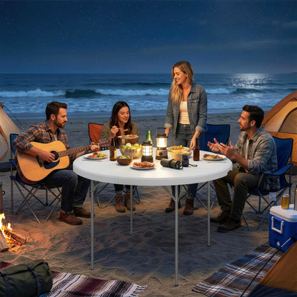 4ft Plastic Folding Picnic Table, Indoor Outdoor, White Picnic Tables & Camping Chairs at Gallery Canada