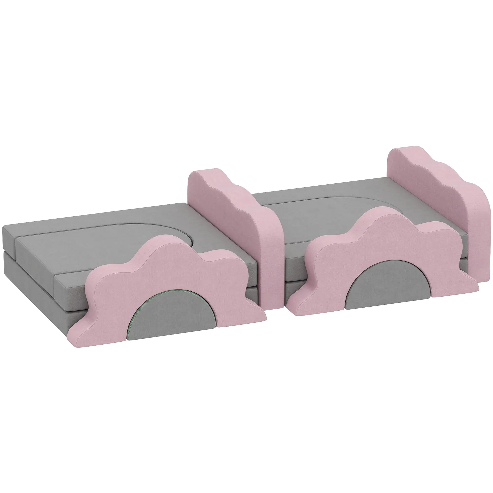 12-Piece Climbing Toys for Toddlers, Indoor Play Set, Grey Kids Gym & Playmats Pink, Grey at Gallery Canada