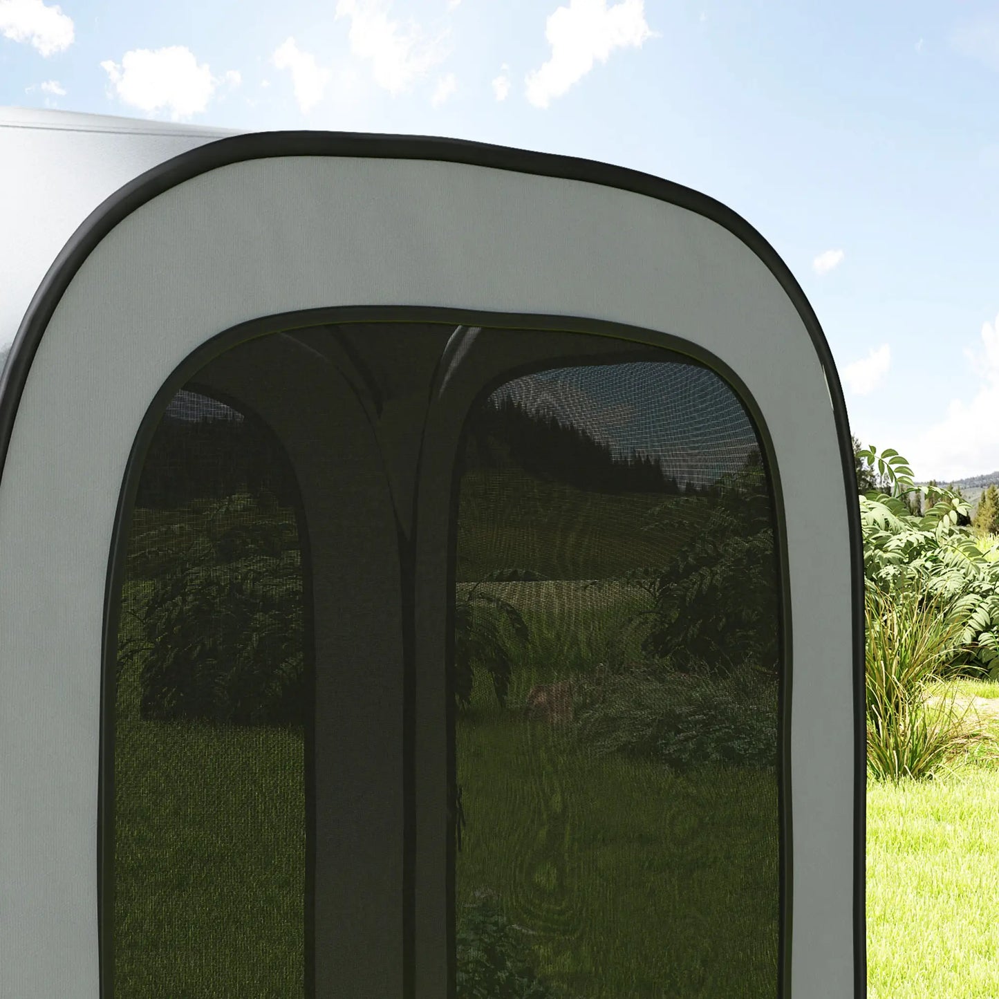 11 x 11ft Pop Up Screen Tent, UPF50+ Portable Gazebo, Light Grey Camping Tents at Gallery Canada