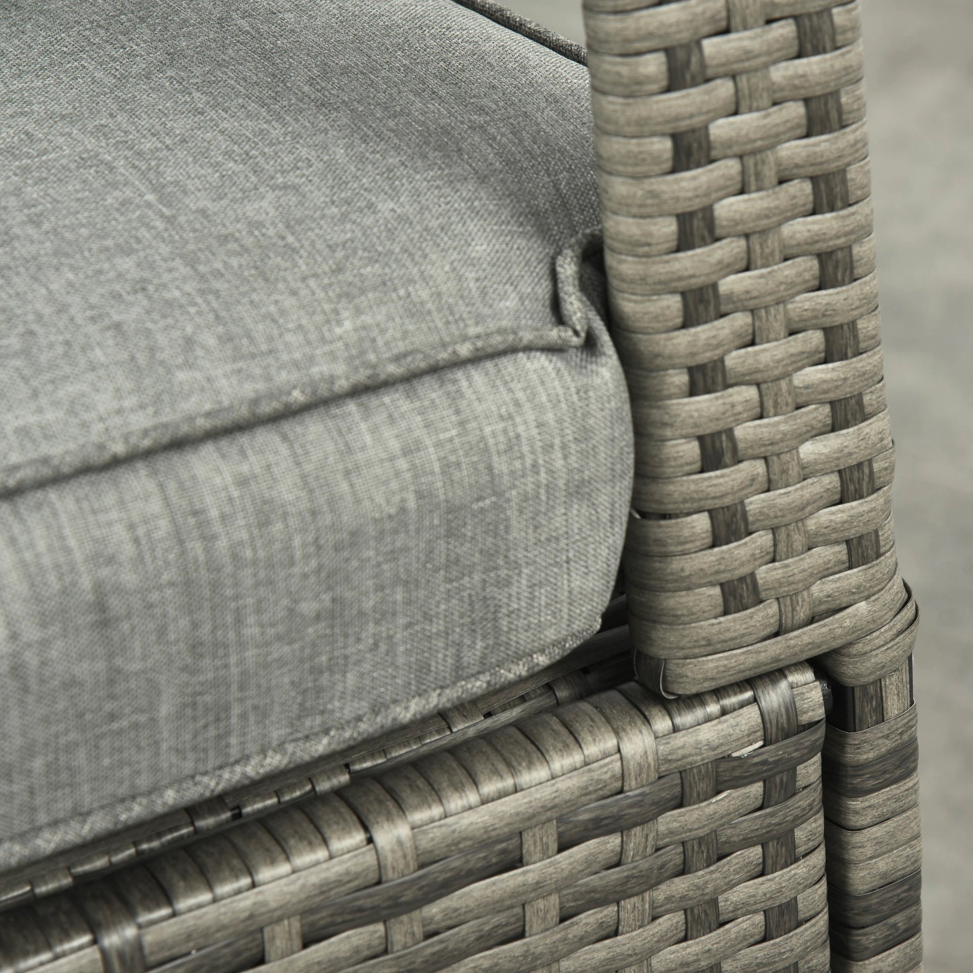 Outdoor Wicker Rocking Chair with Cushion, Adjustable Footrest, Grey Outdoor Rocking Chairs at Gallery Canada