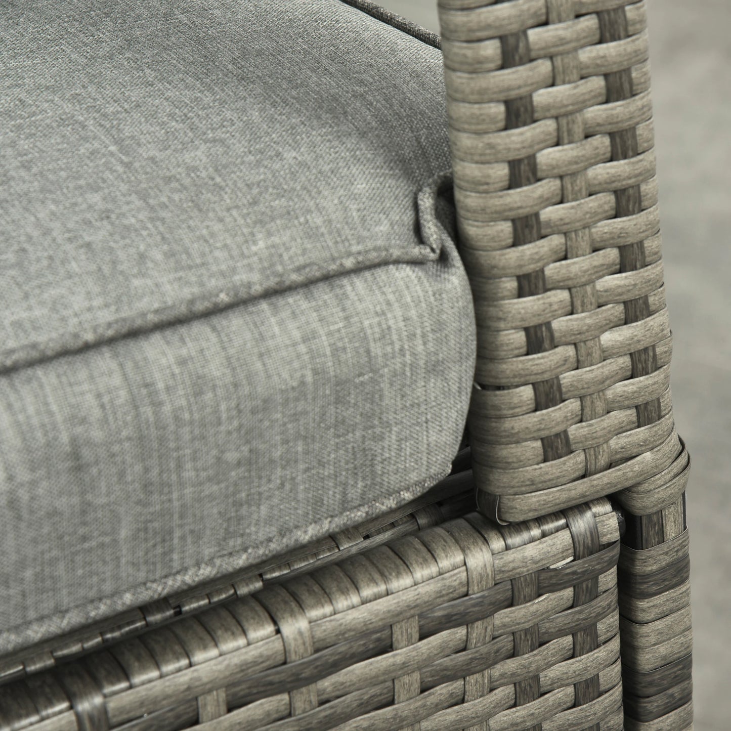 Outdoor Wicker Rocking Chair with Cushion, Adjustable Footrest, Grey Outdoor Rocking Chairs at Gallery Canada