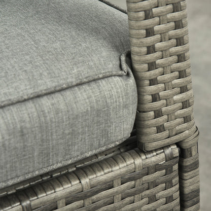 Outdoor Wicker Rocking Chair with Cushion, Adjustable Footrest, Grey Outdoor Rocking Chairs at Gallery Canada