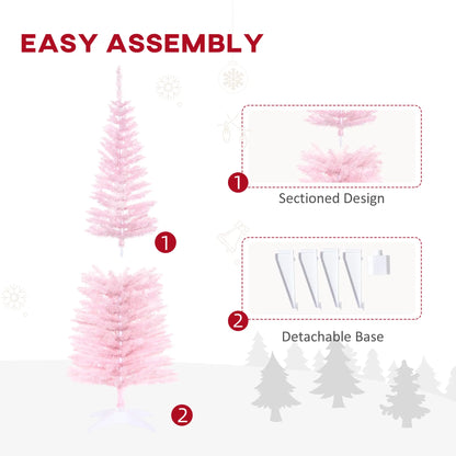 5FT Artificial Christmas Tree, Realistic Branches, Stable Stand, Pink Pencil Christmas Trees at Gallery Canada