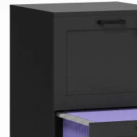 Vertical Filing Cabinet, 2 Drawers, Lock, A4 Letter, Black