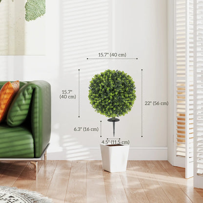 2 Pack 1.3ft Artificial Eucalyptus Topiary, UV Resistant Faux Greenery Artificial Trees at Gallery Canada