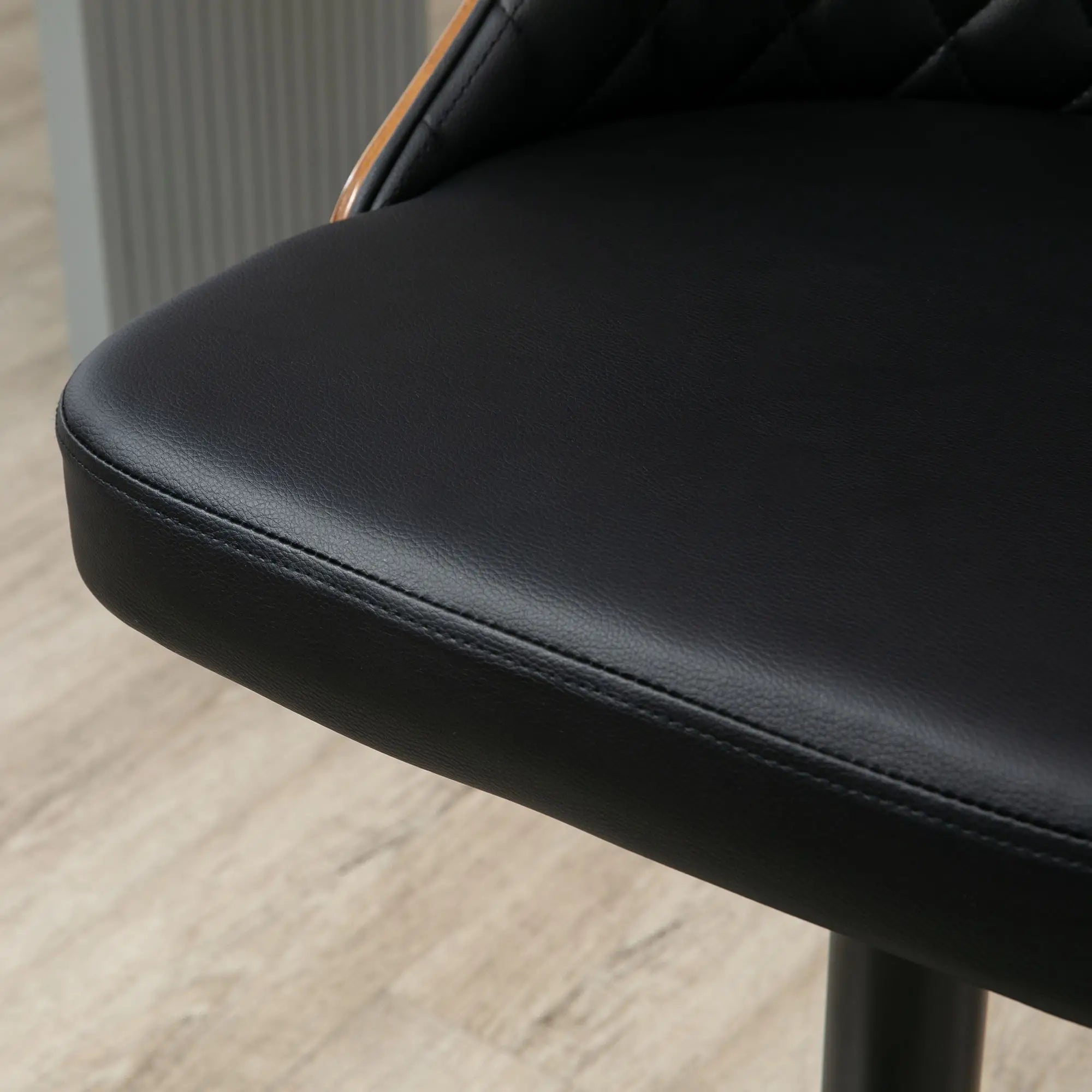 Modern PU Leather Bar Stools, Set of 2, Swivel, Adjustable Height, Black Bar Stools at Gallery Canada