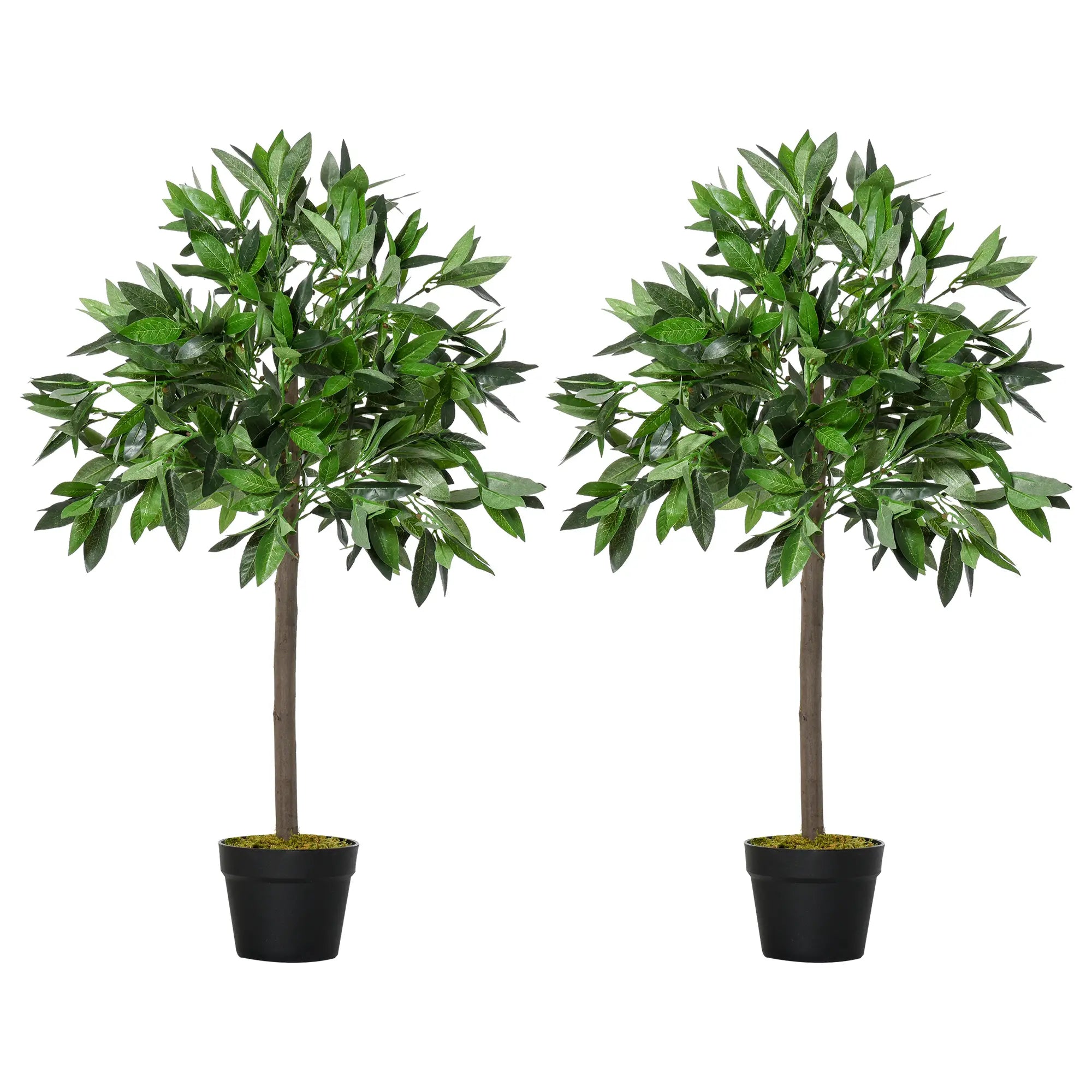 3FT Artificial Laurel Tree Set Of 2, Potted Fake Plant, Green Artificial Trees Green at Gallery Canada