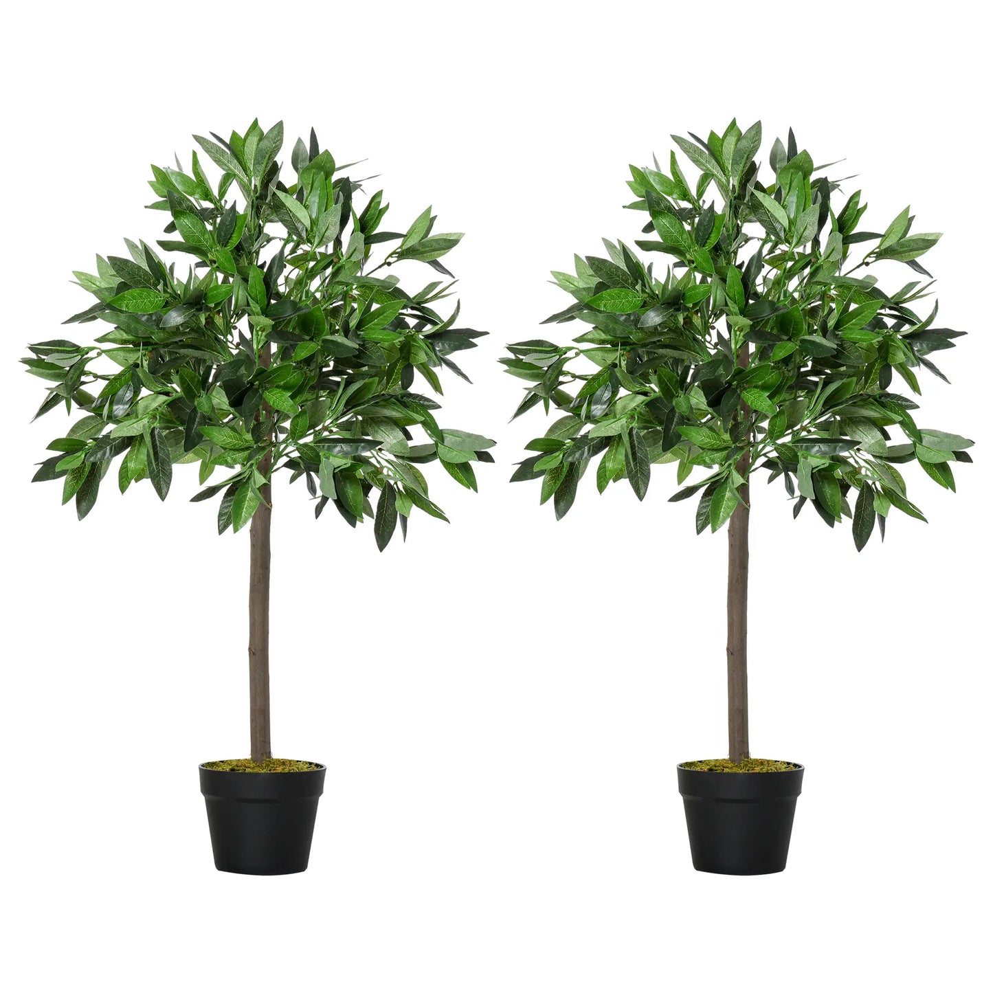 3FT Artificial Laurel Tree Set Of 2, Potted Fake Plant, Green Artificial Trees Green at Gallery Canada