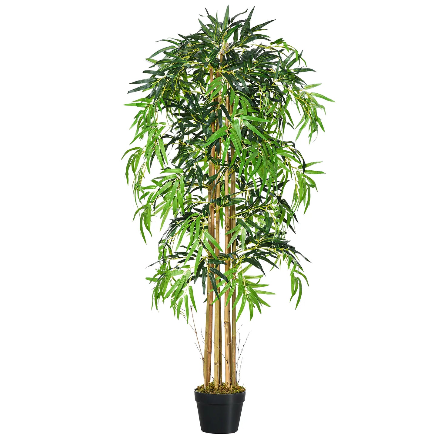 5FT Artificial Bamboo Tree, Fake Plant with 1095 Leaves, Greenery Plant in Nursery Pot for Indoor and Outdoor, Green Artificial Trees Green at Gallery Canada