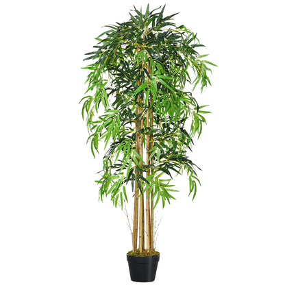 5FT Artificial Bamboo Tree, Fake Plant with 1095 Leaves, Greenery Plant in Nursery Pot for Indoor and Outdoor, Green Artificial Trees Green at Gallery Canada