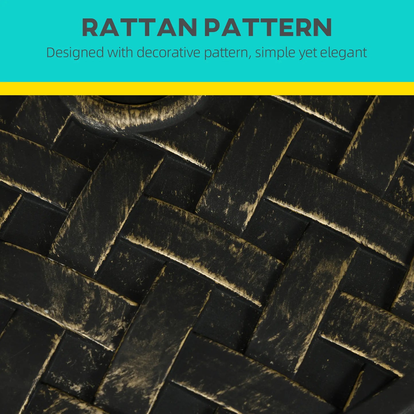 40lbs. Concrete Umbrella Base, Rattan Effect, Heavy Duty, Bronze Umbrella Bases at Gallery Canada