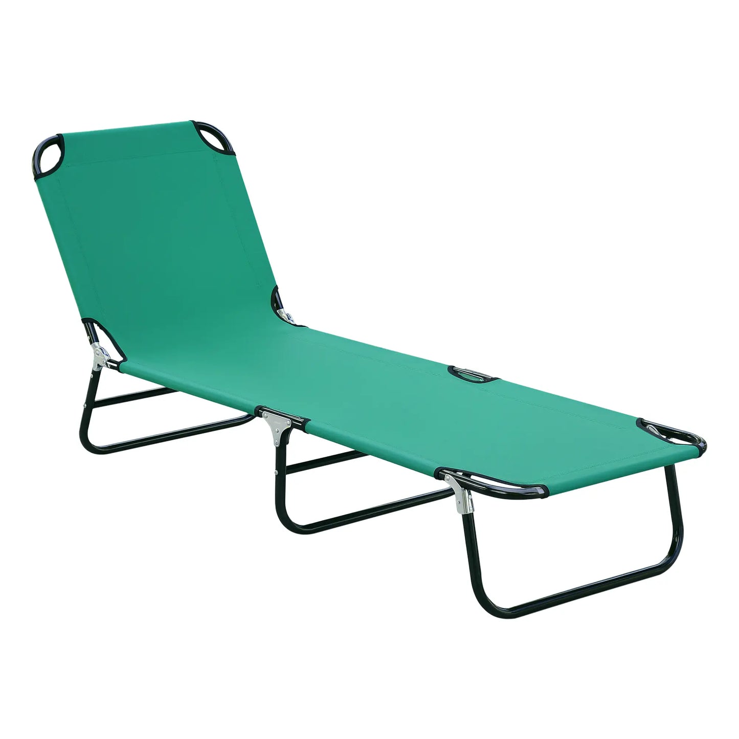 Outdoor Folding Lounge Chair, Reclining Back, Breathable Mesh, Green Lounger Chairs Dark Green at Gallery Canada