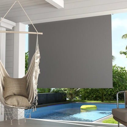 8' x 6' Outdoor Roller Shades, Cordless Patio Door Blinds, Light Grey Side Awnings at Gallery Canada