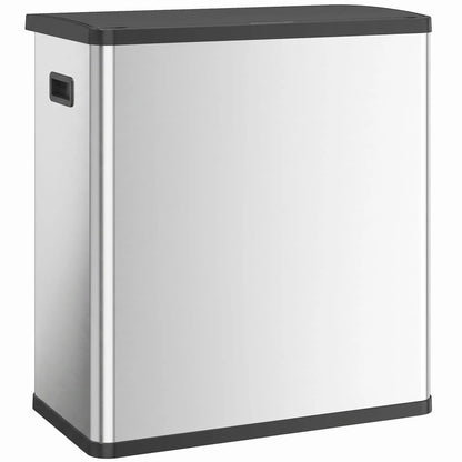 Automatic Trash Can, 15.8Gal, 60L Dual Compartment, Silver
