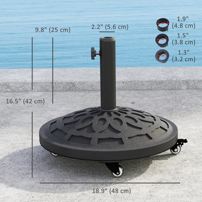 46lbs Resin Round Patio Umbrella Base With Wheels, Black Umbrella Bases at Gallery Canada
