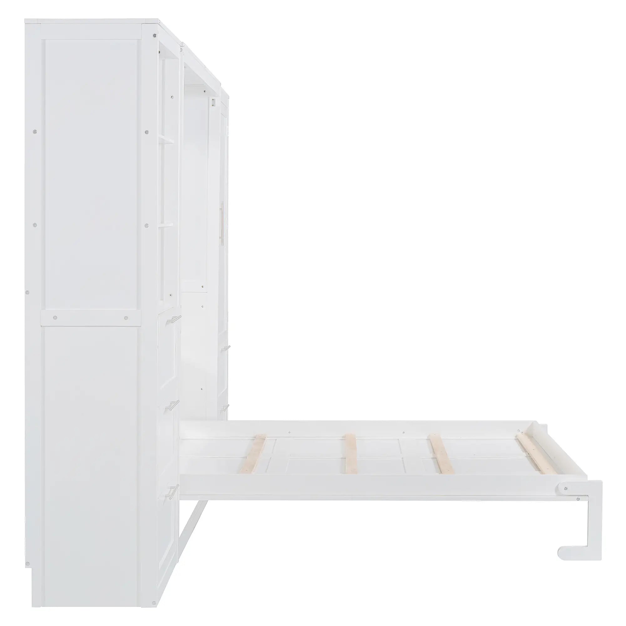 Murphy Bed with Storage, Space-Saving Wall Bed, 120