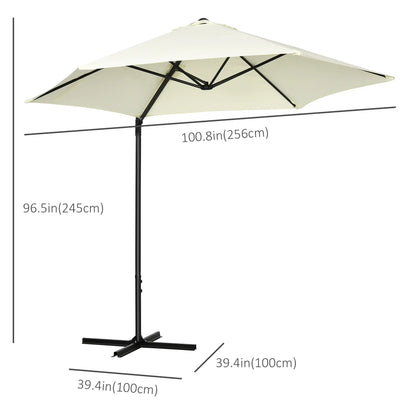 8.5FT Offset Patio Umbrella, 360° Rotation, Cantilever Sun Shade, Beige Cantilever Umbrellas at Gallery Canada
