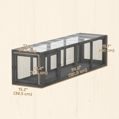 Outdoor Cat Tunnel, Wooden Enclosure, Extendable Pet Run, 3 Doors, Grey Outdoor Cat Enclosures at Gallery Canada