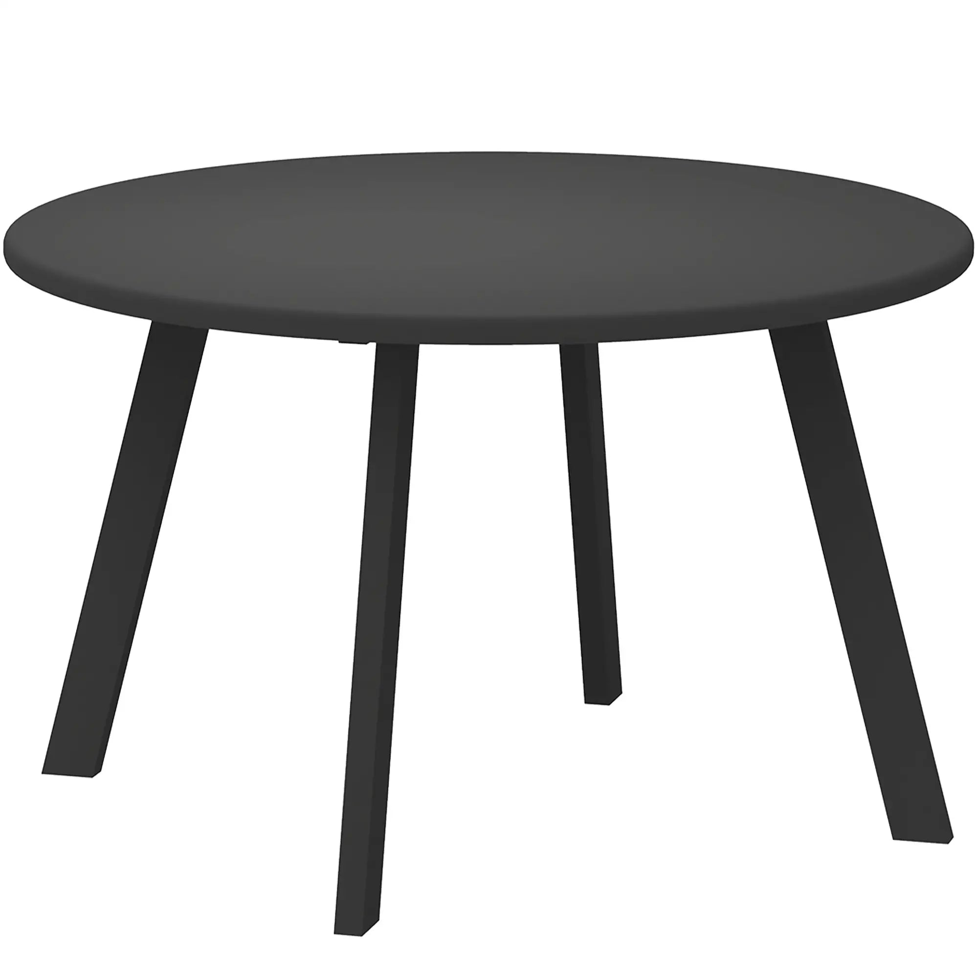 Round Outdoor Side Table, Metal Frame, Non-Slip Foot Pads, Black Patio Side Tables Black at Gallery Canada