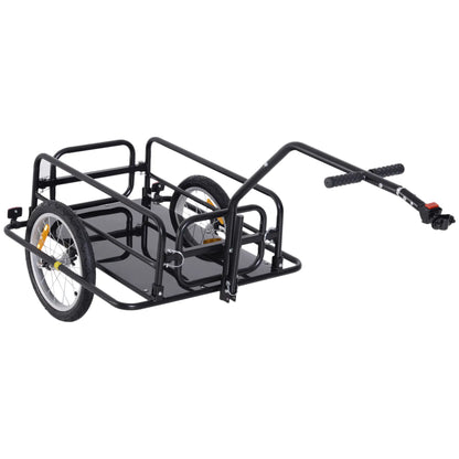 Folding Bicycle Cargo Trailer, Bike Cart Carrier, Hitch, Black Bike Cargo Trailers Black at Gallery Canada