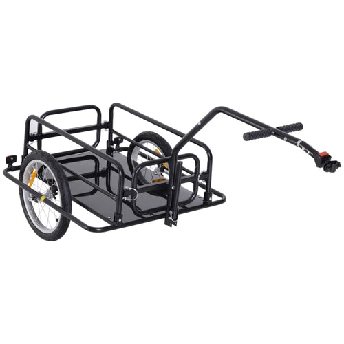 Folding Bicycle Cargo Trailer, Bike Cart Carrier, Hitch, Black