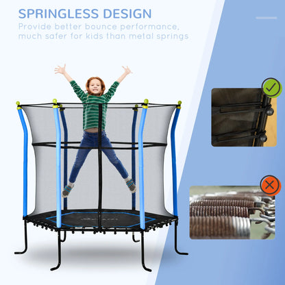 64 Inch Kids Trampoline with Enclosure Net, for Ages 3-10, Blue Trampolines at Gallery Canada