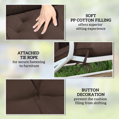 2 Seater Garden Bench Cushion, 47" x 43" x 4", Coffee Patio Chair Cushions at Gallery Canada