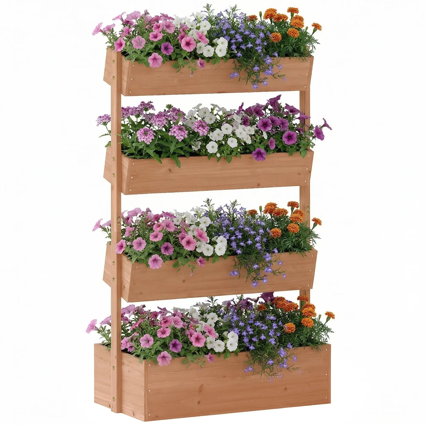 4-Tier Raised Garden Bed, 33.5" x 18" x 55" Vertical Wooden Planter Box Elevated Garden Beds at Gallery Canada
