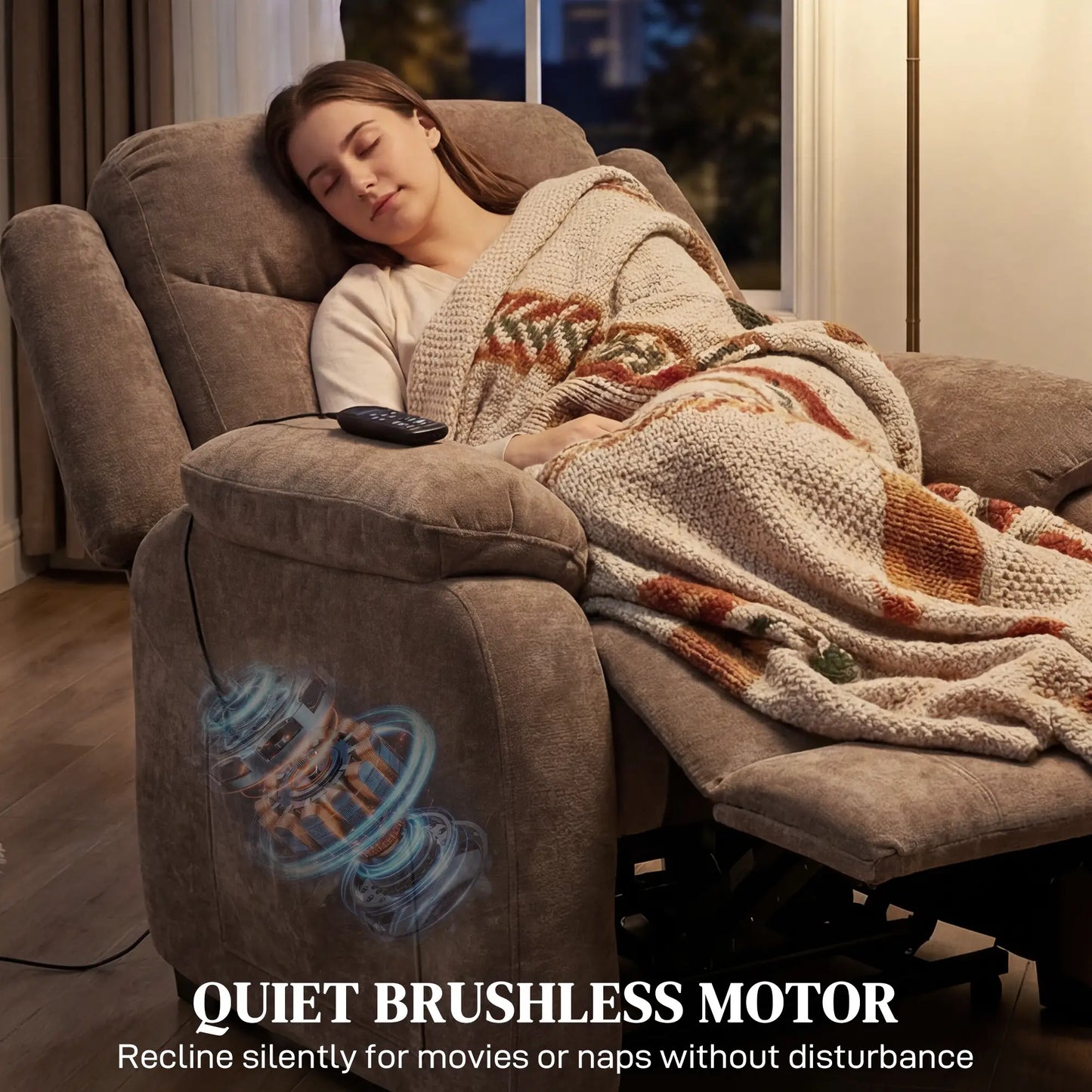 Massage Recliner Chair, Power Recliner, Remote, 2 Memory Positions, Brown Single Sofas at Gallery Canada