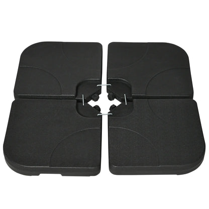 4 Piece Umbrella Base Stand, U Locking, 132 lb Water or 172 lb Sand, Black Umbrella Bases Black at Gallery Canada