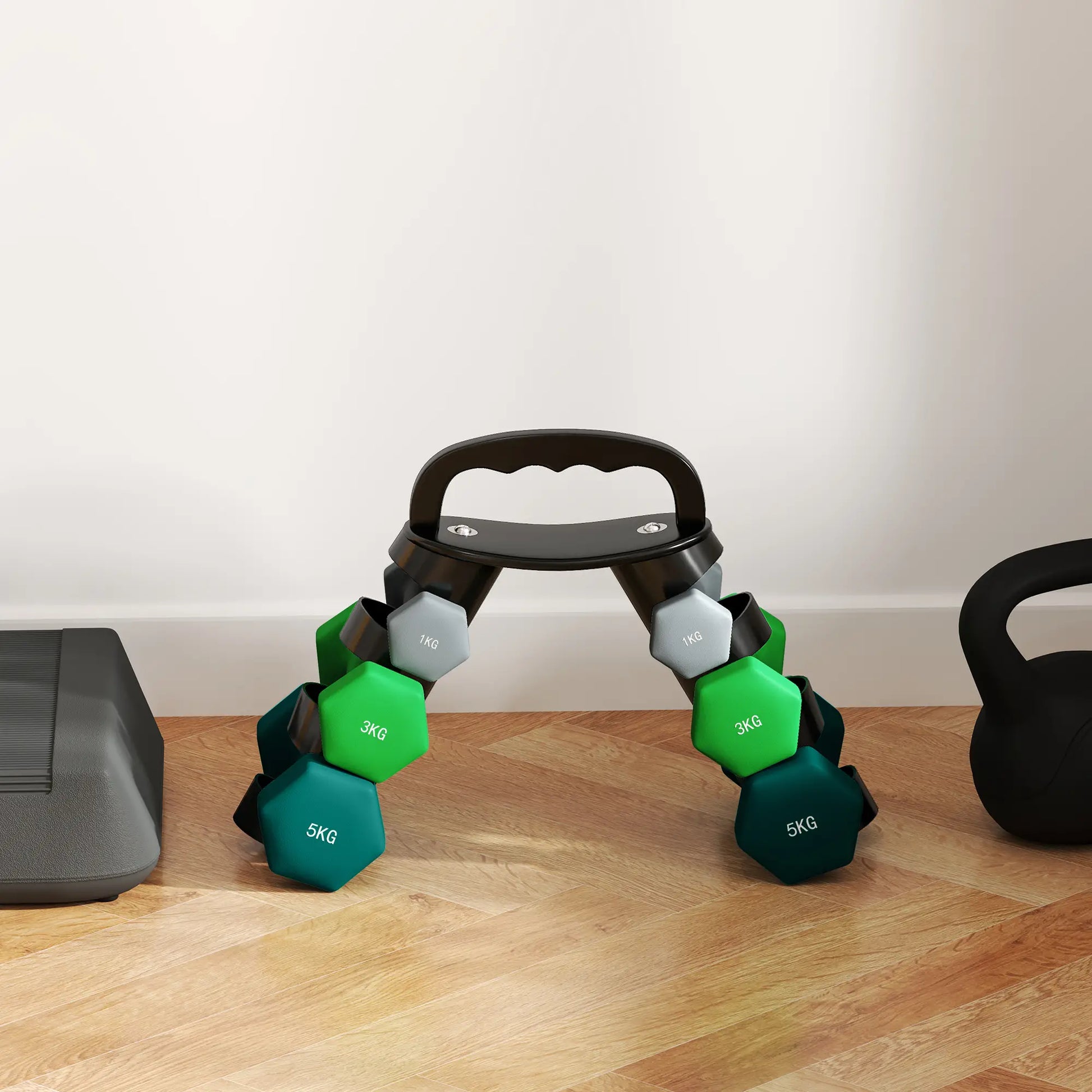 40 LBS Hex Dumbbell Set, Adjustable, Home Gym, Green Dumbbells & Barbells at Gallery Canada
