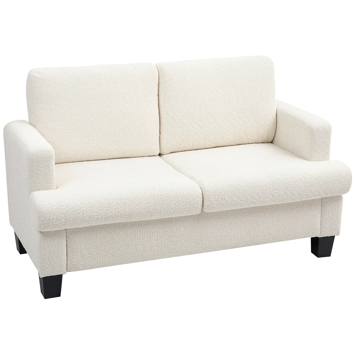 54.3" Loveseat Sofa, 2 Seater, Removable Cushions, Wood Frame, Cream White 2-Seater Sofas at Gallery Canada