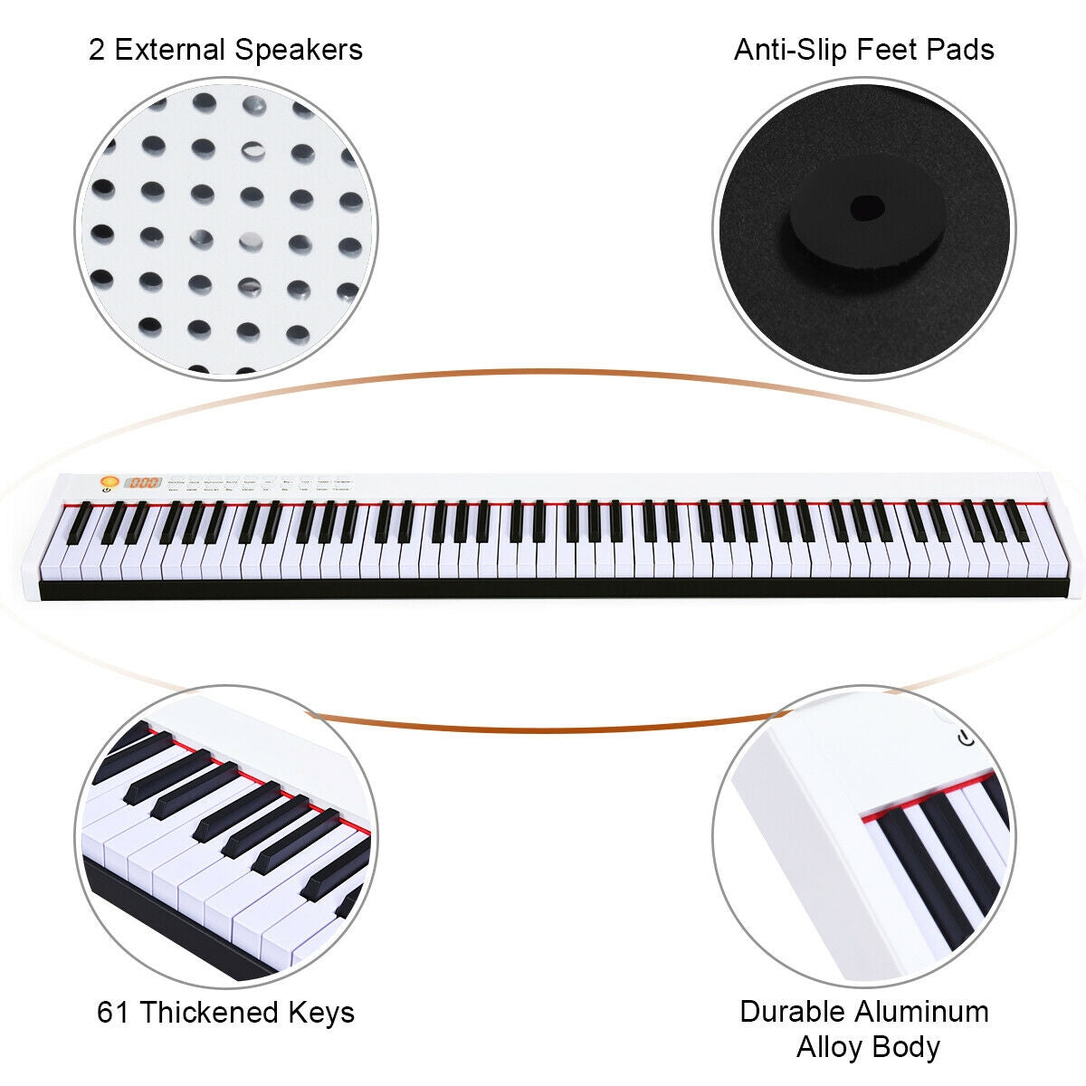 BX-II 88-key Portable Digital Piano with MP3, White Pianos & Keyboards at Gallery Canada