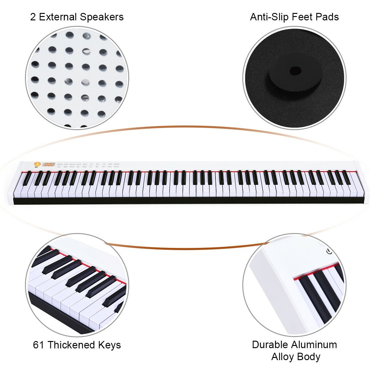 BX-II 88-key Portable Digital Piano with  MP3, White at Gallery Canada